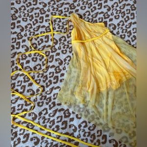 Yellow one shouldered lyrical/contemporary dance costume. Size adult S/M